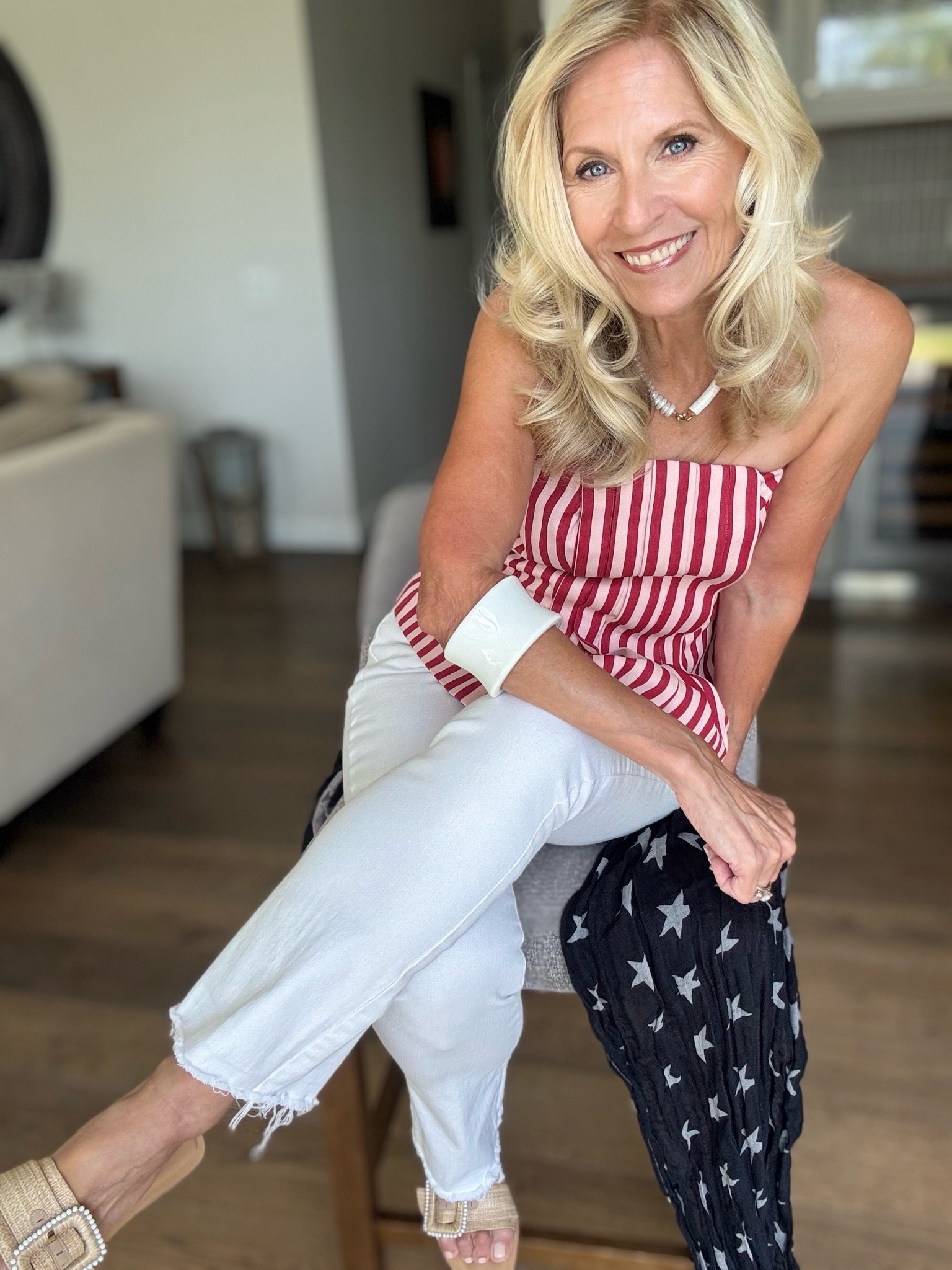 Another “Steal this fashion idea” for the weekend 

Celebrate Memorial Day in a not so traditional red, white and blue outfit. This top is going fast.

Follow me for more 50+ style inspiration.

#LTKootd #LTKOver40