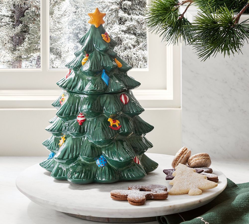 Christmas in the Country Figural Tree Cookie Jar | Pottery Barn (US)