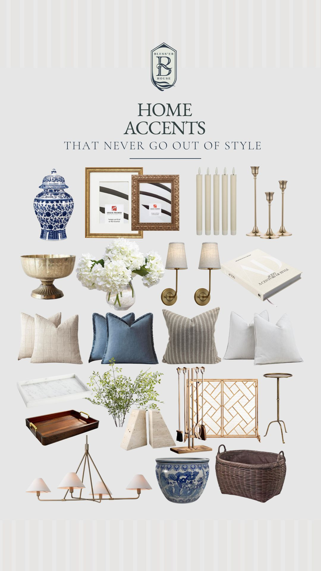 Timeless home accents that never go out of style! 

classic home decor timeless home accents traditional home styling blue and white pottery ginger jar decor elegant picture frames brass candle holders neutral throw pillows classic lighting fixtures marble home accessories vintage-inspired decor stylish home accents classic wall sconces woven storage baskets chinoiserie decor gold accents in home timeless interior design sophisticated home styling decorative trays home accessories that never go out of style neutral home decor ideas stylish and functional decor 

 #LTKHome #LTKStyleTip