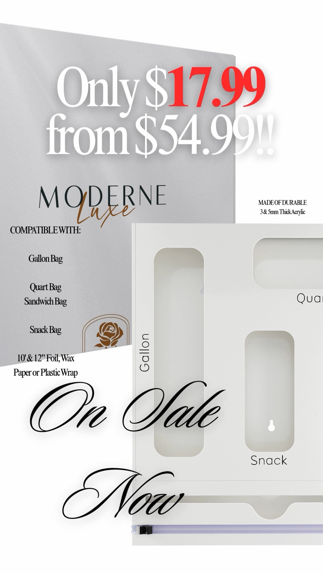 I can’t believe the price on this! I paid almost $55!! this has to be one of the best and most beautiful kitchen bag organizers I have ever seen or used. Made of premium three and 5 mm food grade acrylic this kitchen bag organizer fits just about any kind of kitchen bag made, including the ones with the zipper. Includes an area made just for foil or saran wrap with a food grade cutter included. Fits in most standard size drawers! 

#LTKGiftGuide #LTKHoliday #LTKFindsUnder50