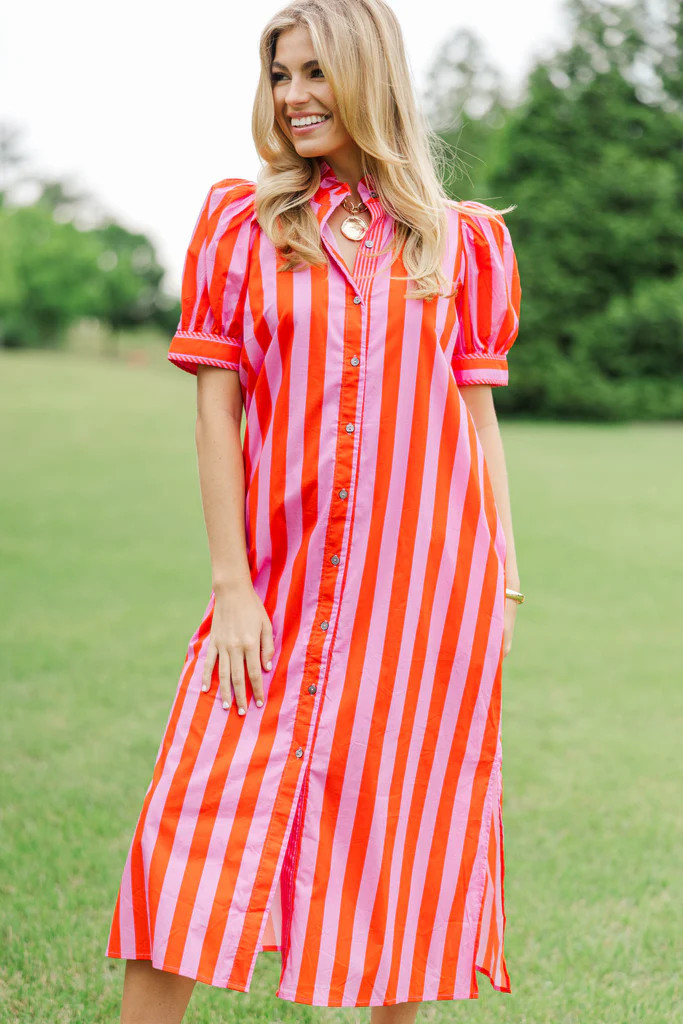 That’s The Way Pink Striped Midi Dress | The Mint Julep Boutique