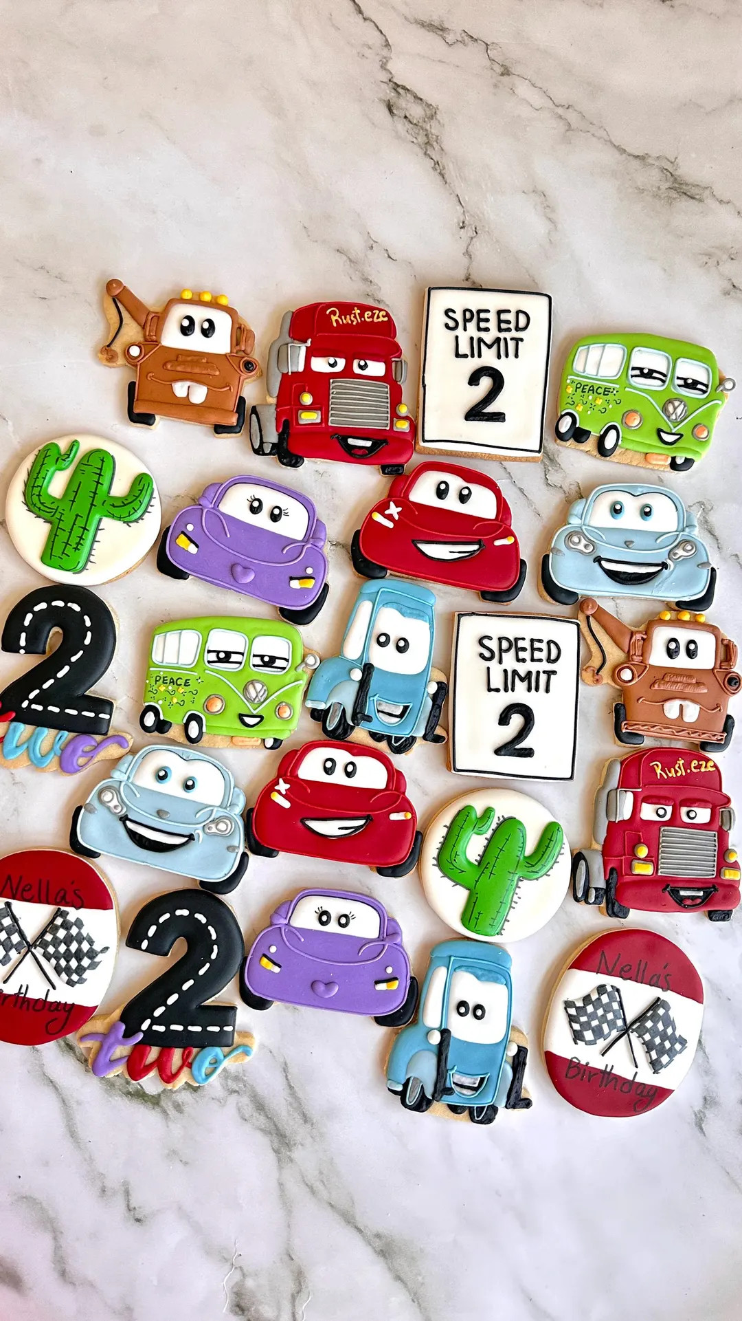 Cars Mcqueen Cookies Organic Royal Icing Cartoon 6 12 24 48 Party Fun Natural Cartoon Pixar Disne... | Etsy (US)