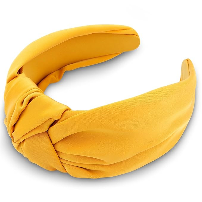 TOBATOBA Yellow Headband Women Knotted Headband for Women, Top Knot Headband Satin Silk Yellow He... | Amazon (US)