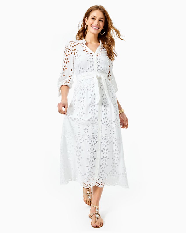 Amrita Eyelet Midi Dress | Lilly Pulitzer