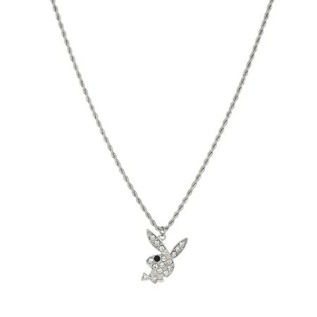 Rhinestone Playboy Rabbit Pendant Necklace Stainless Steel Retro Punk Necklace Women s | Walmart (US)