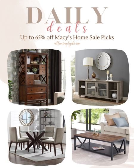 Big Macy’s home sale right now!! Here are my favorite picks. 👀💕

| Macy’s | home | furniture | home sale | sale | coffee table | cabinet | book shelf | dining room | dining room set | 

#LTKsalealert #LTKSale #LTKhome