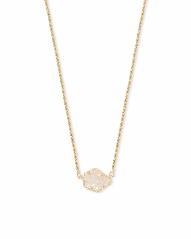 Tess Gold Pendant Necklace in Iridescent Drusy | Kendra Scott