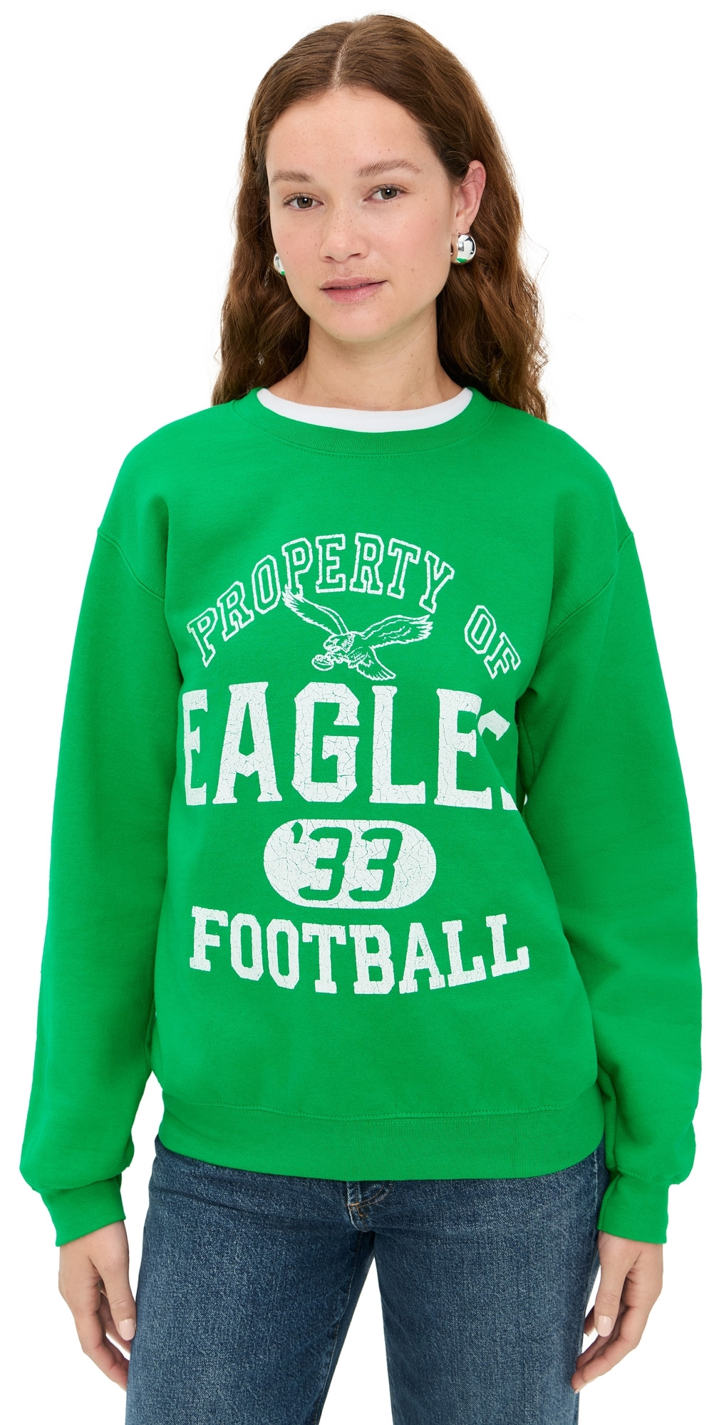 Junk Food Eagles Property Crew Fleece Irish Green L | Shopbop