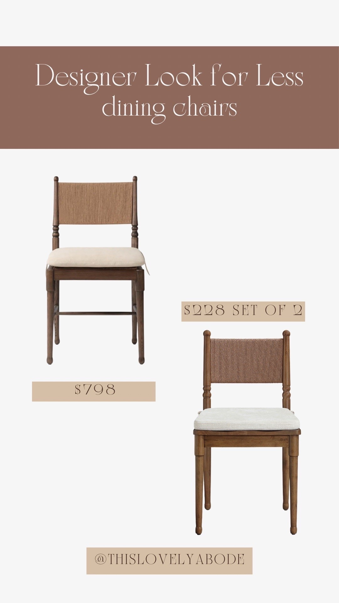 These look for less dining chairs are a great deal! $228 for a set of 2. 
#diningchairs #diningroom #homedecor #interiordesign

#LTKHome