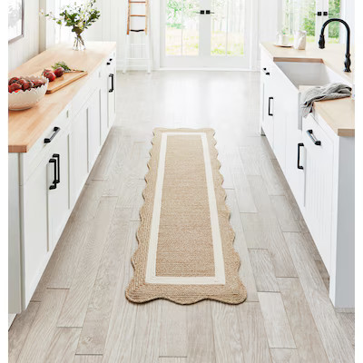 allen + roth Wavy Wheat 2 x 7 (ft) Braided Natural Ivory Rectangular Indoor Runner rug | Lowe's