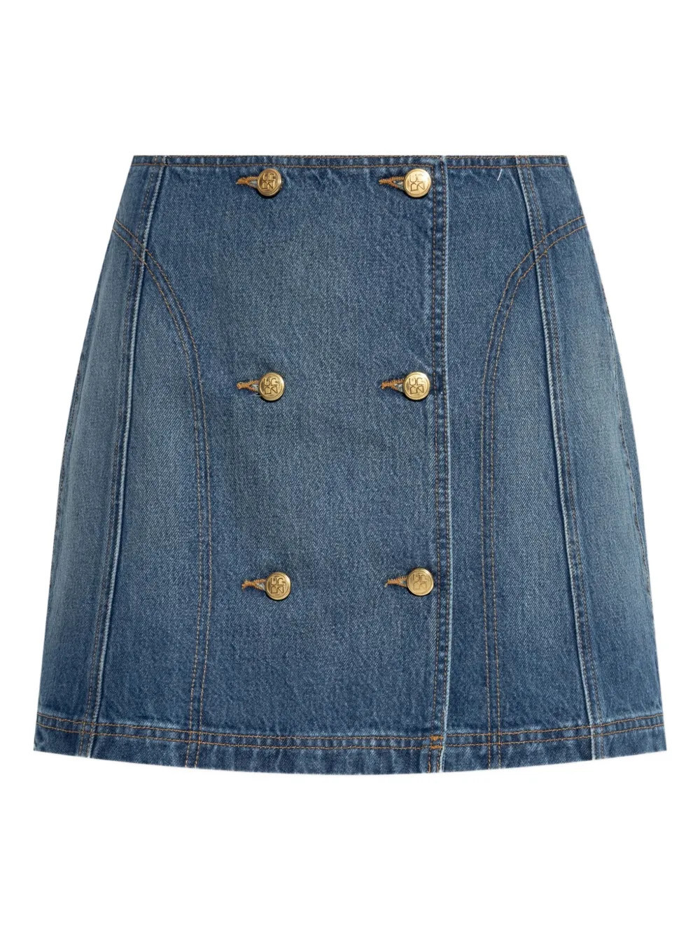 Ulla Johnson button-embellished denim skirt - Blue | Farfetch Global