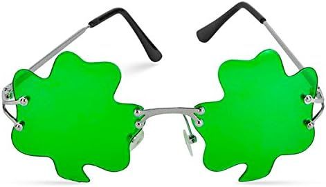 Big Mo's Toys St. Patrick’s Day Irish Shamrock Leaves Green Leprechaun Costume Glasses, 1 Pair | Amazon (US)