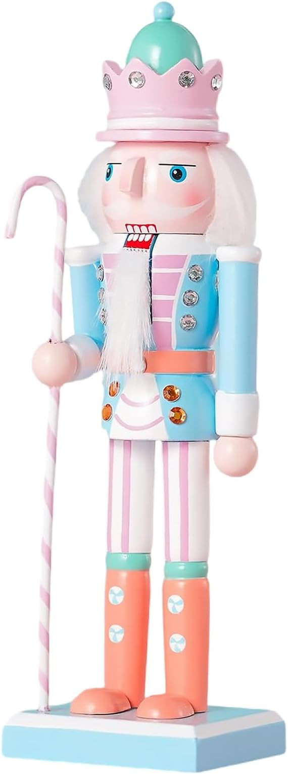 Christmas Decorations Nutcracker Ornaments,9.8 inch Wooden Nutcracker Figures,Festive Collectible... | Amazon (US)