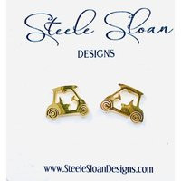 Best Ladies Golf Gift Lovers Adorable Cart Earrings, Cute Stud Hypoallergenic, Unique | Etsy (US)