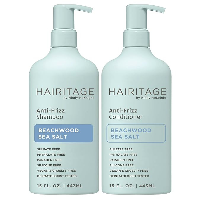 Hairitage Sea Salt Sulfate Free Anti Frizz Shampoo and Conditioner Set | Amazon (US)