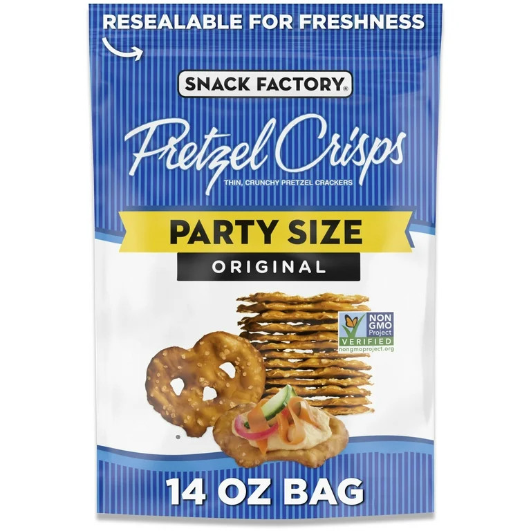 Snack Factory Original Pretzel Crisps, Non-GMO, 14 oz Party Size Bag | Walmart (US)