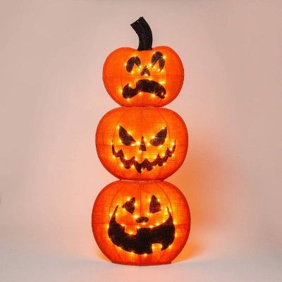 LED Stacked Jack-O'-Lanterns Halloween Novelty Silhouette Light - Hyde & EEK! Boutique™ | Target
