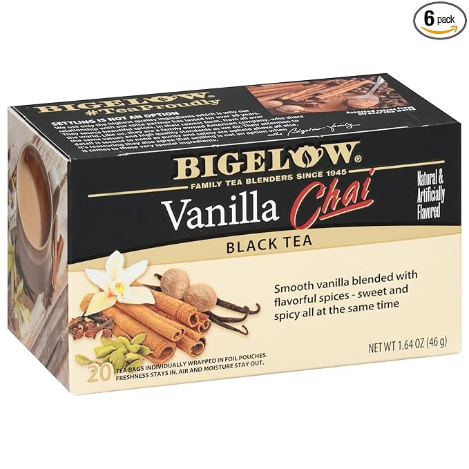 Bigelow Vanilla Chai Black Tea Bags, 20 count (Pack of 6) | Amazon (US)