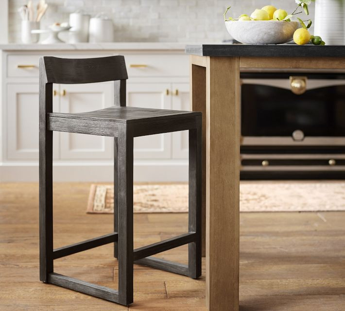 Folsom Counter Height Stool, Charcoal | Pottery Barn (US)