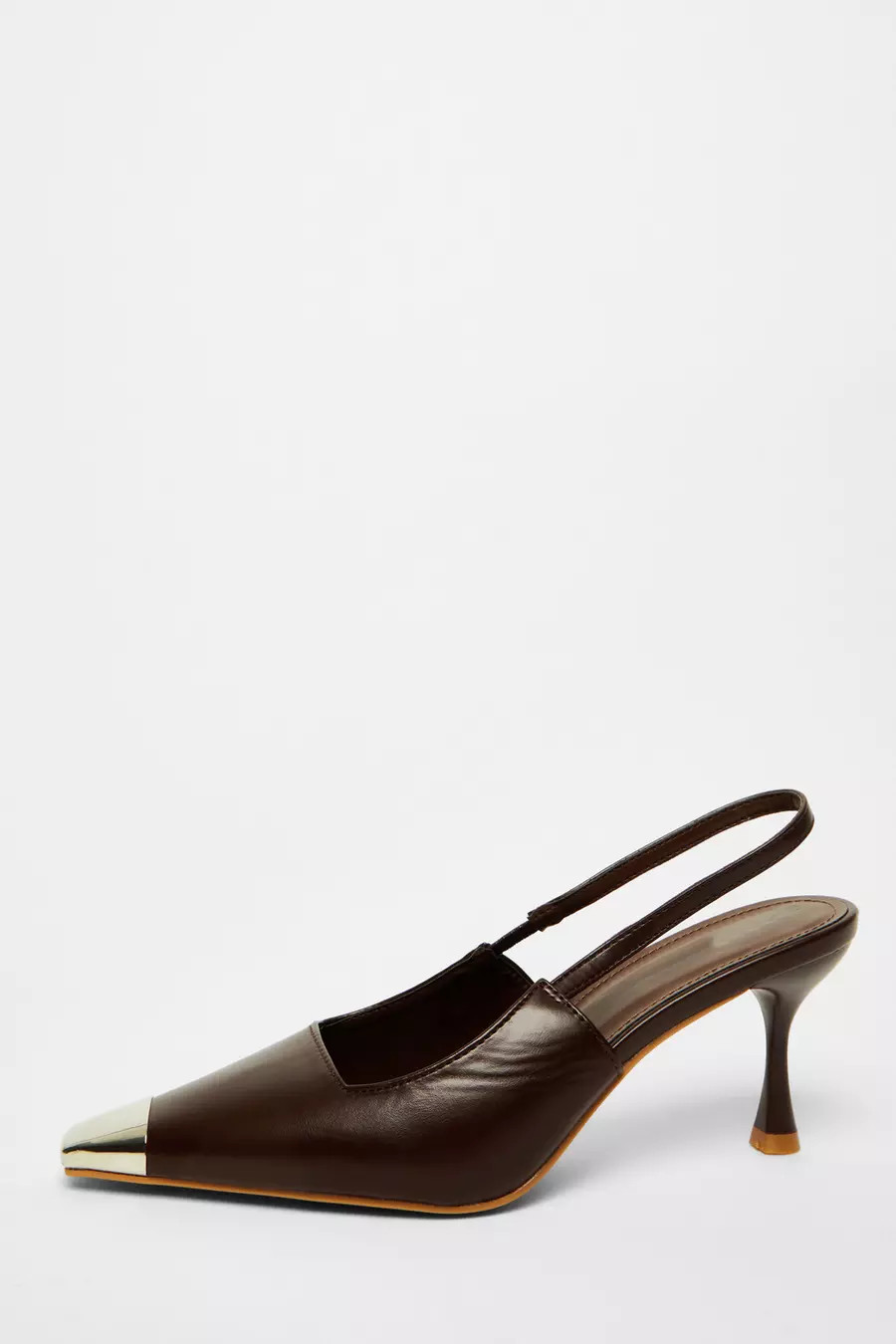 Brown Faux Leather Court Heel | Quiz Clothing
