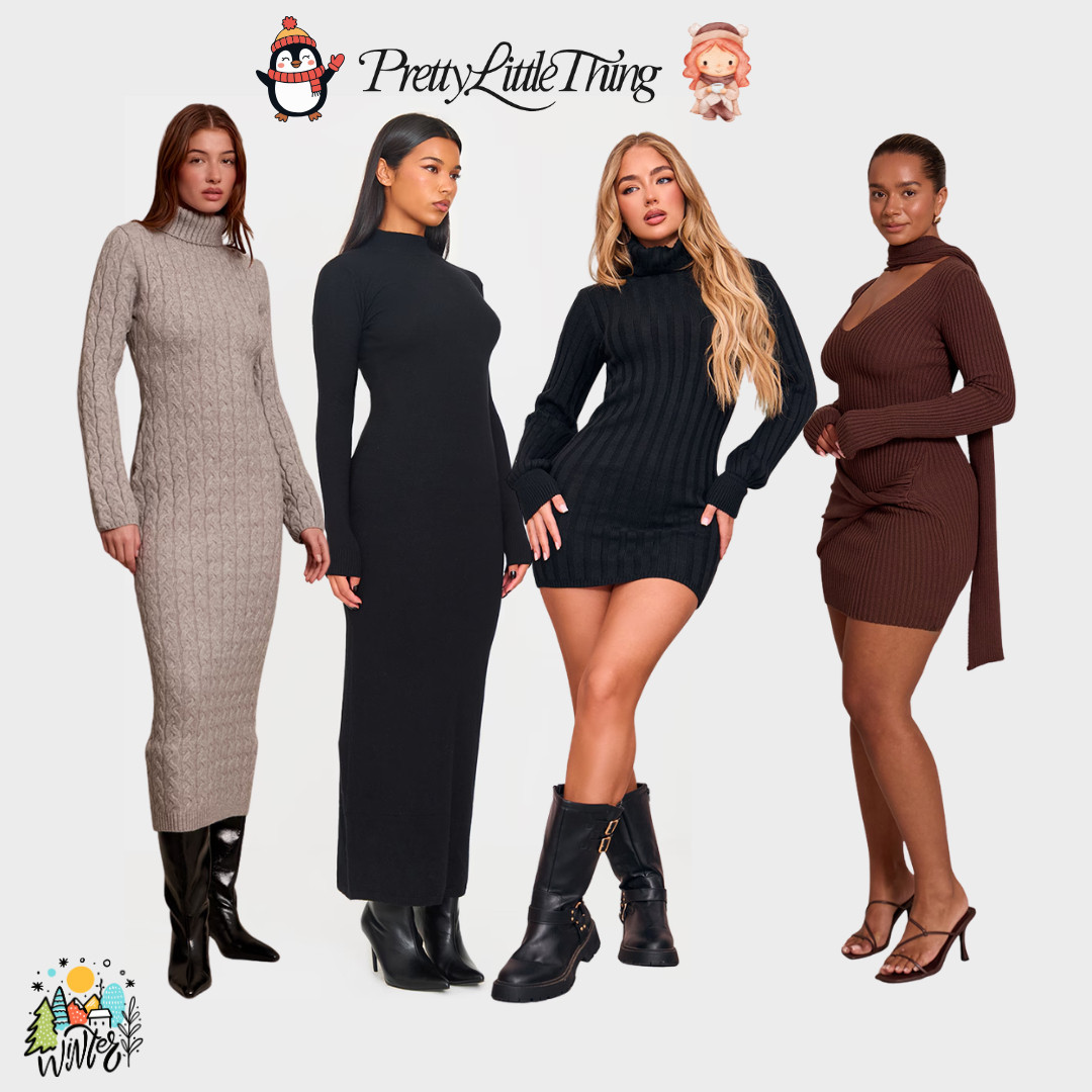Cozy season is officially here ❄️✨ and PrettyLittleThing has the winter dresses you’ll want on repeat.
From ribbed minis to chic turtleneck midis, these knits are warm, flattering, and so easy to style — boots, heels, trenches… they go with everything 🤎🖤

I linked all four dresses for you — perfect for holiday dinners, winter dates, and everyday comfy glam. Tap to shop your fave 👇🛍️

#PrettyLittleThing #WinterOutfits #KnitDresses #LTKHoliday #LTKStyle #LTKFinds #CozySeasonStyle #DressEdit #WinterFashion2025 

 
