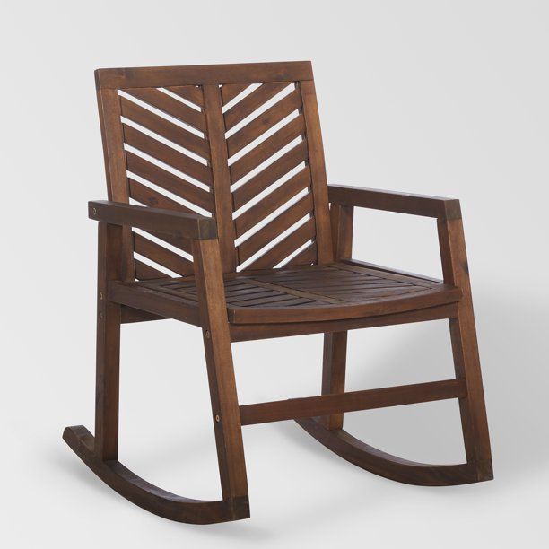 Manor Park Outdoor Patio Chevron Rocking Chair, Dark Brown | Walmart (US)