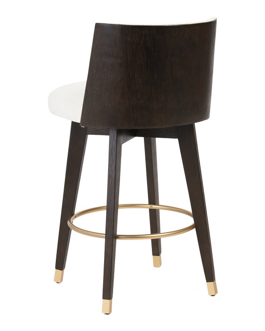 Swivel Boucle Wooden Counter Stool | TJ Maxx