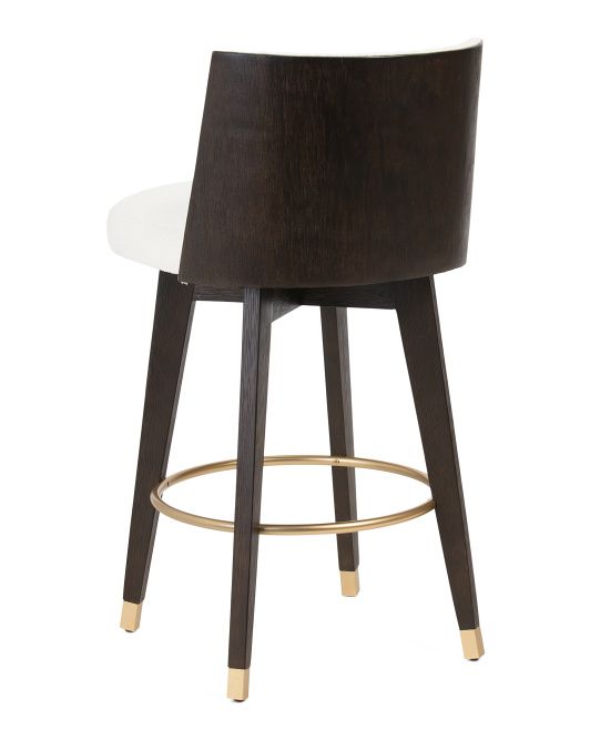 Swivel Boucle Wooden Counter Stool | TJ Maxx