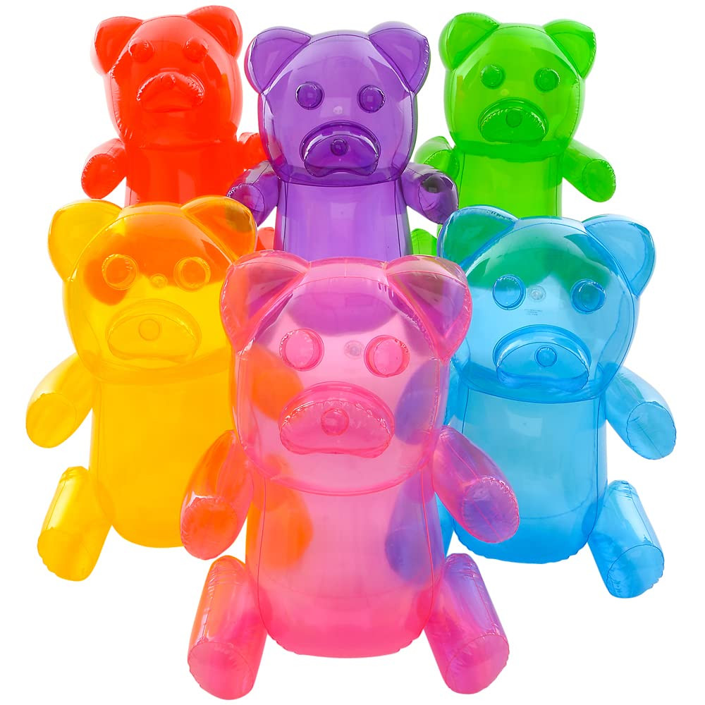 Candyland Party Decorations - 24-Inch Tall Inflatable Gummy Bears - 6 Pack - Vibrant Colors for C... | Amazon (US)