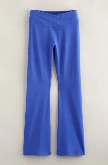 Zella Girl Kids' Live By Crossover High Waist Flare Leggings | Nordstrom | Nordstrom