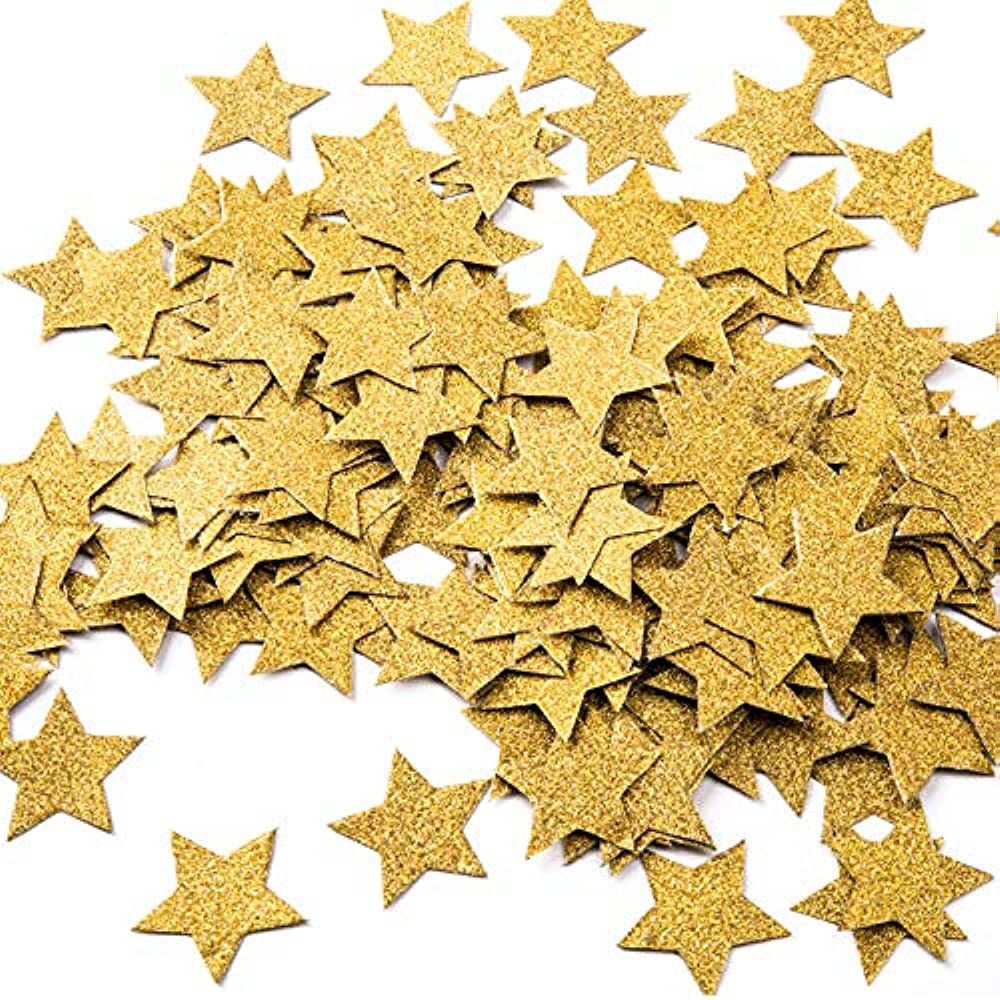 Amazon.com: MOWO Confeti de papel con purpurina de cinco estrellas, decoración de fiesta de boda... | Amazon (US)