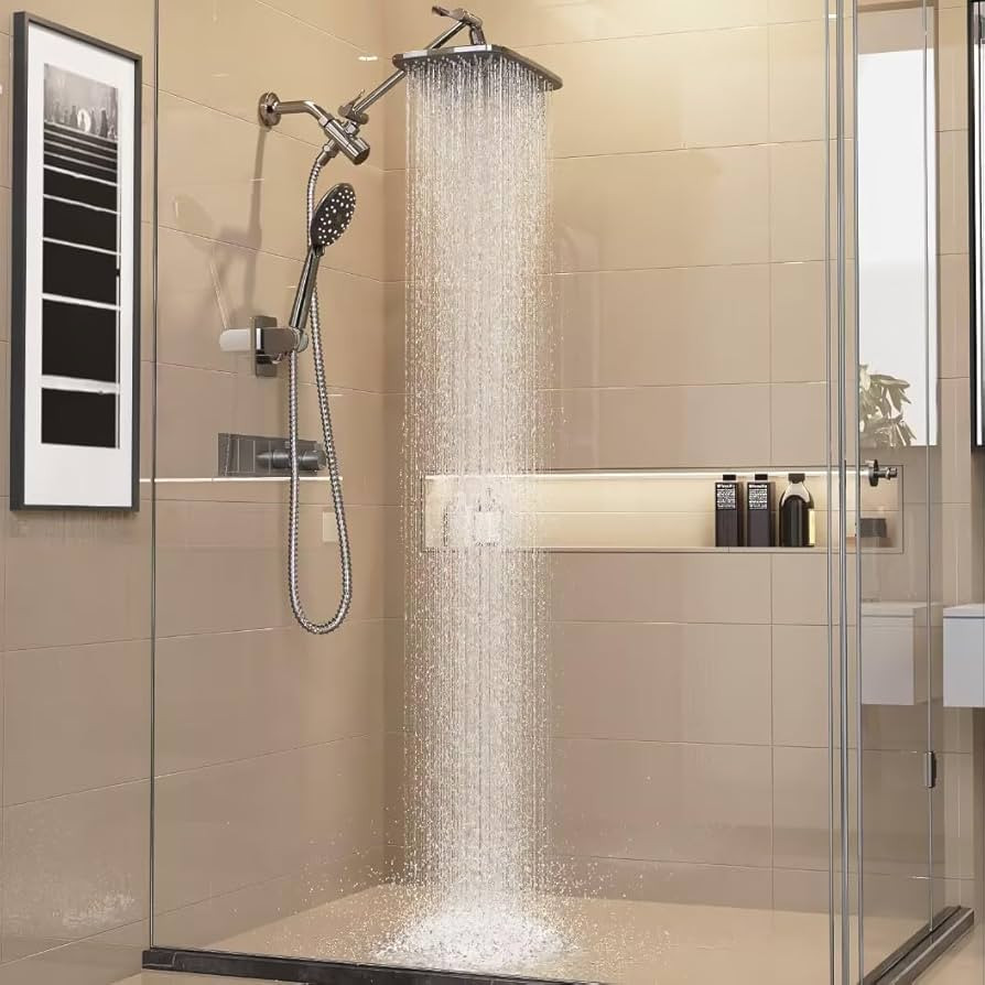 Veken 12 Inch High Pressure Rain Shower Head Combo with Extension Arm- Wide Rainfall Showerhead w... | Amazon (US)