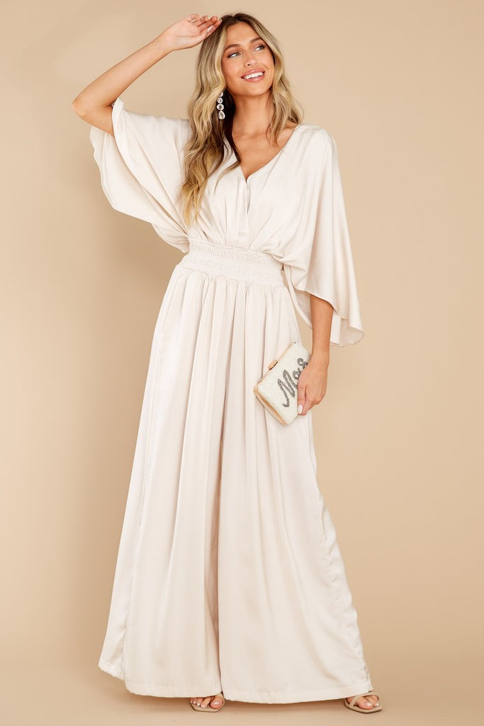 Kiss Me Slowly Champagne Jumpsuit | Red Dress 