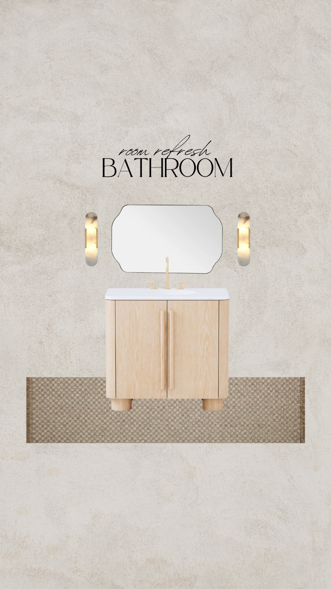 Bathroom refresh, west elm vanity, white oak vanity, alabaster, gold sconce

#LTKHome #LTKSaleAlert #LTKSeasonal