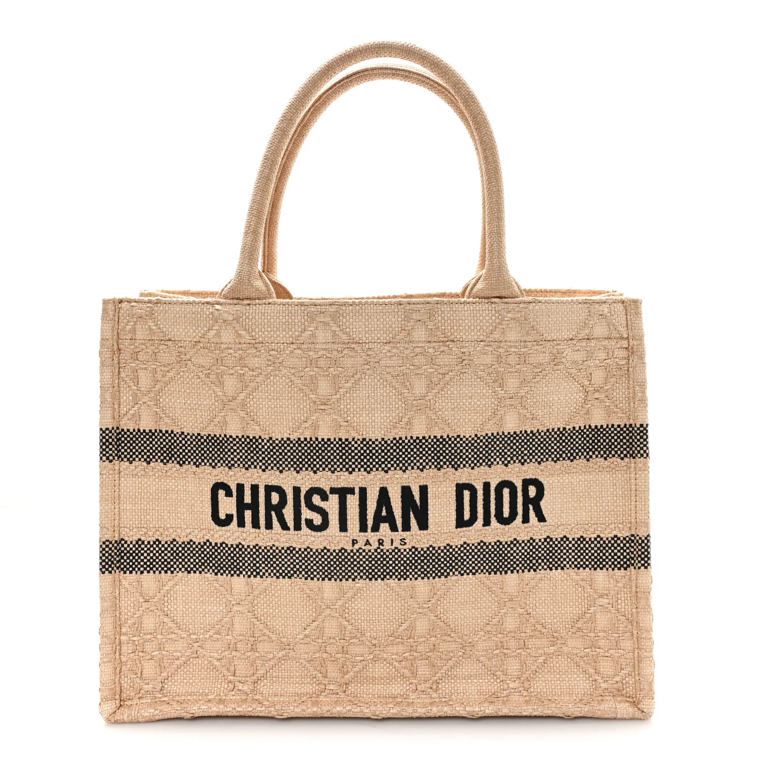 Christian Dior Raffia Cannage Medium Book Tote Natural 1892016 | FASHIONPHILE (US)