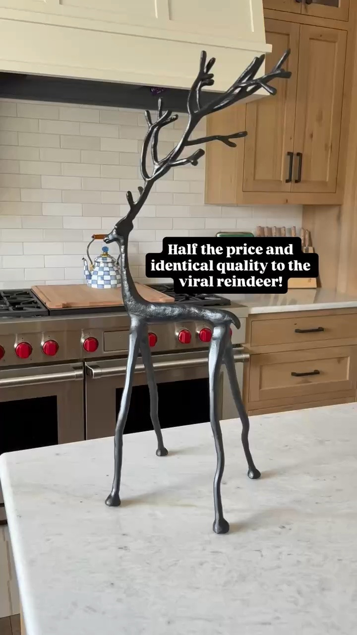 Why pay double for Christmas decor when Walmart has a nearly identical version?! These metal reindeer look just like the designer ones for HALF the price. I love finding holiday decor that looks expensive without the expensive price tag!

Walmart Christmas decor, Metal reindeer, Christmas look for less, Designer inspired holiday decor, Walmart home finds, Affordable Christmas decor, Holiday decorations, Christmas mantel decor, Reindeer decor, Budget holiday finds, Christmas home decor, StangandCo