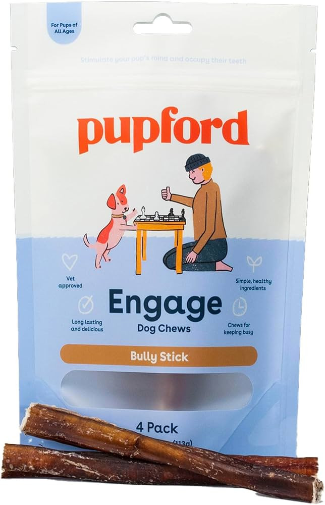 Pupford Thick Bully Sticks for Aggressive Chewers | Durable, Tough, Soft, Long-Lasting Chews for ... | Amazon (US)