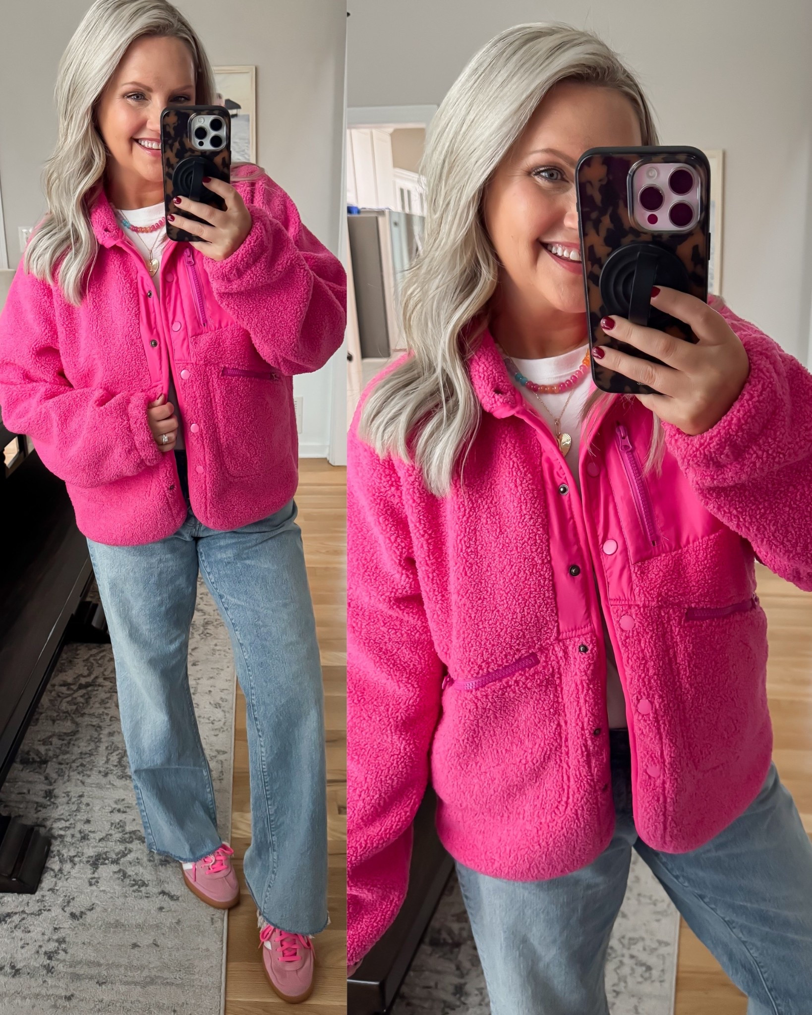Love this look for less fleece jacket 🩷 I’m in size medium. Jean run true to size


#LTKOver40 #LTKootd