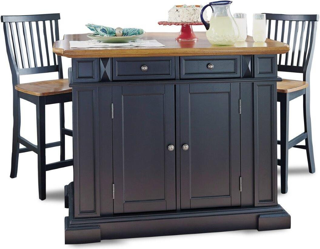 Montauk Black Kitchen Island Set | 1stopbedrooms