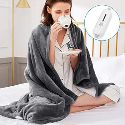 Electric Heated Throw, 54" x 60" Reversible Flannel/Sherpa, Super Cozy Soft Heated Throw Blanket ... | Amazon (US)