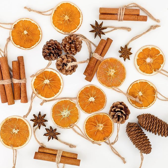 39Pcs Christmas Decorations Set, Natural Dried Orange Slices Cinnamon Pinecones Spruce Star Anise... | Amazon (US)