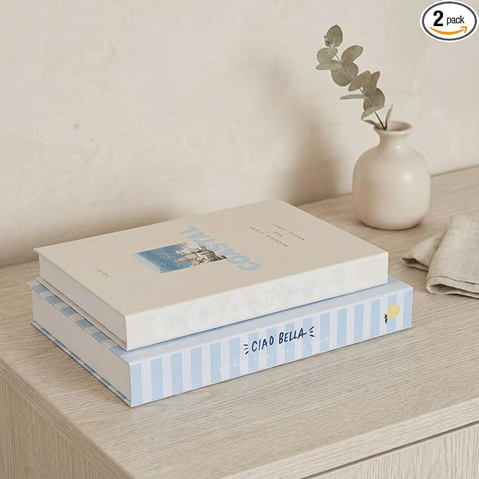 Beautiful Decorative Books - Set of 2 Boxes Enhance Your Coffee Table, Bookshelf or Mantel Shelf ... | Amazon (US)