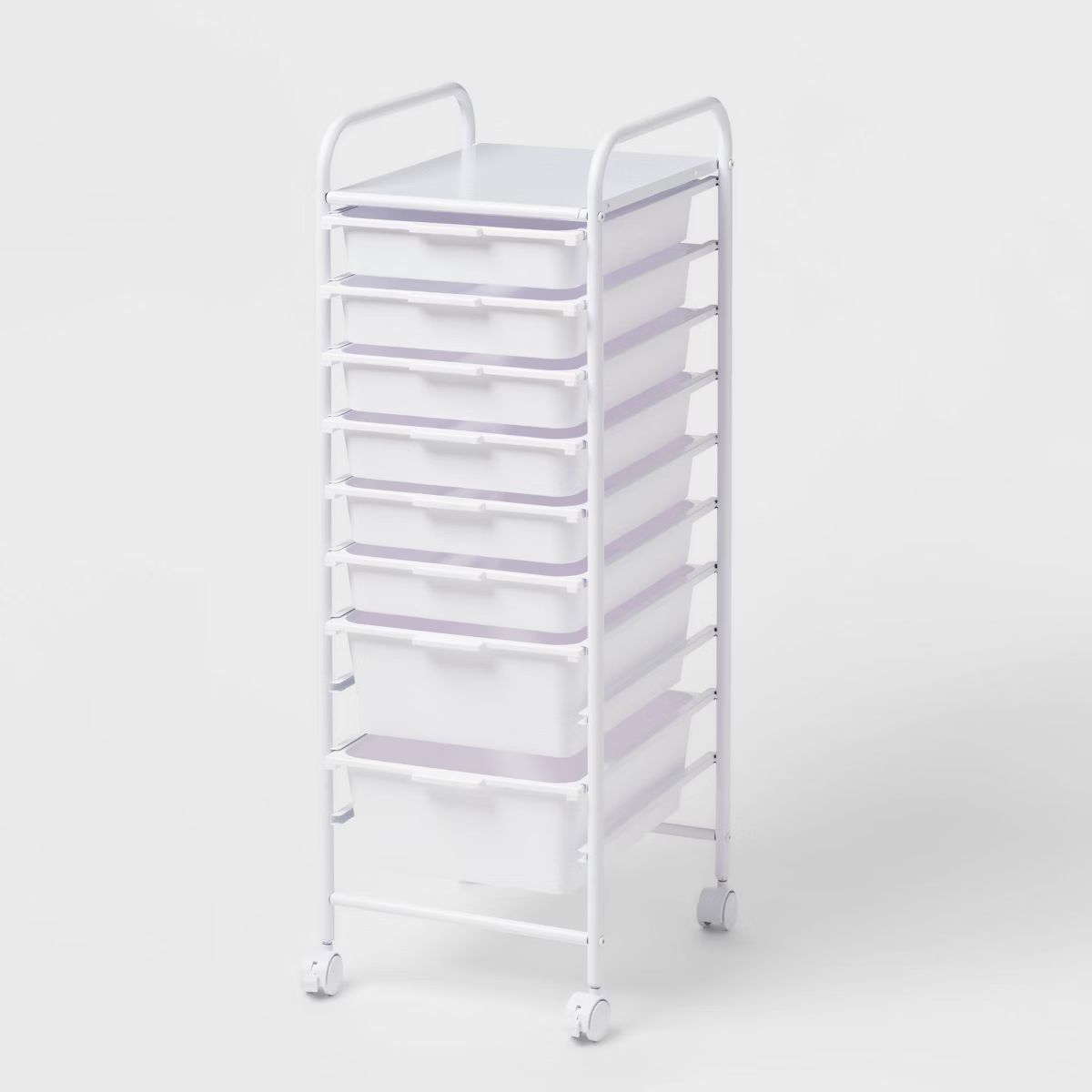 8 Drawer Storage Cart - Brightroom™: Mobile Organizer, Polypropylene & Steel, for Documents & S... | Target