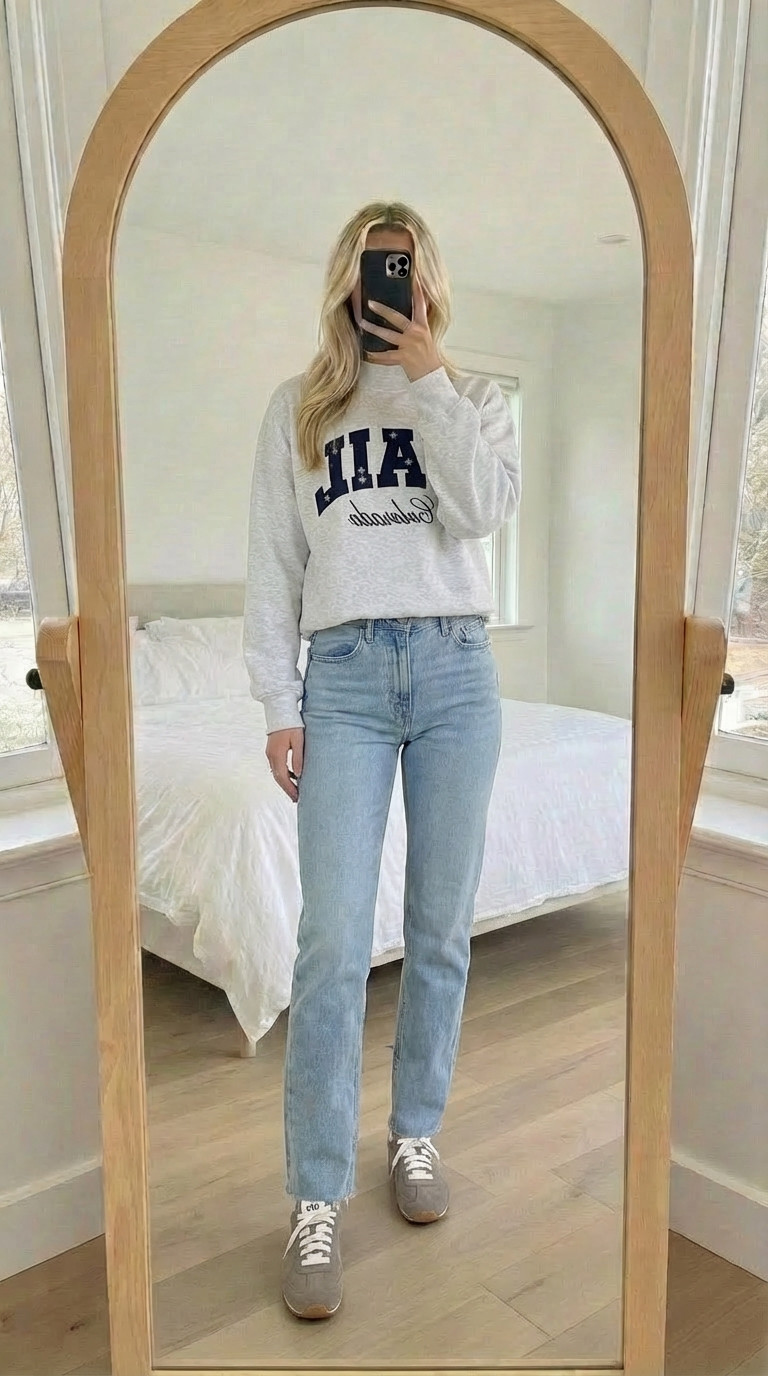  Easy, cozy, and effortlessly cool 🤍
The **Abercrombie Vail sweatshirt paired with classic jeans** is that perfect everyday outfit that never fails. The sweatshirt has that soft, relaxed fit Abercrombie does so well—comfortable without looking sloppy—while the jeans keep the look timeless and put together.

This is one of those throw-on-and-go outfits for coffee runs, school drop-off, errands, or casual weekends when you still want to feel cute with minimal effort. Style it with sneakers for daytime or ankle boots for a more polished vibe. Simple, comfy, and totally on repeat.

**Keywords:** Abercrombie sweatshirt outfit, Vail sweatshirt, sweatshirt and jeans look, casual chic outfit, everyday mom style, cozy casual outfit, fall winter outfit, elevated basics, relaxed weekend look


 