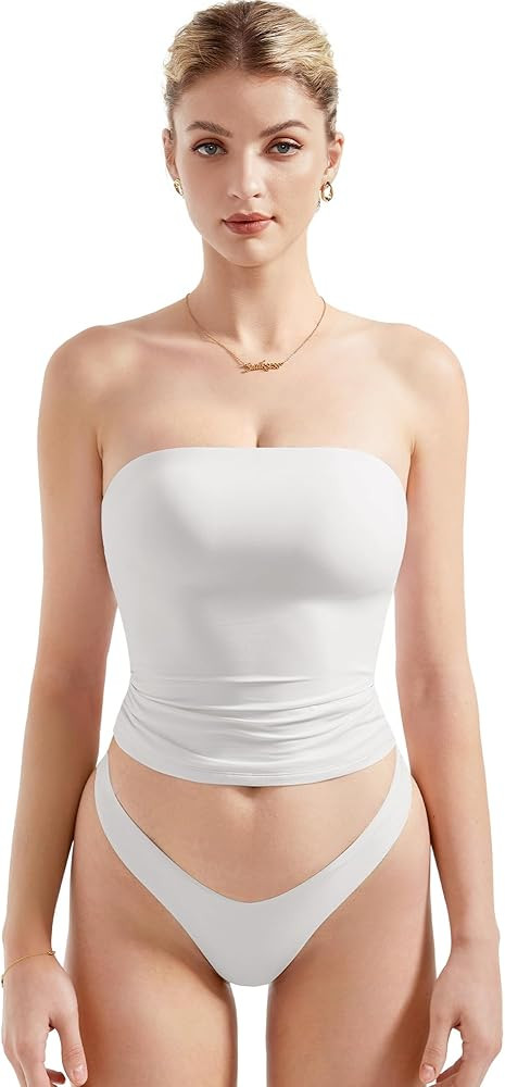 SUUKSESS Women Sexy Tube Top Summer Y2K Going Out Double Lined Basic Tank Top | Amazon (US)