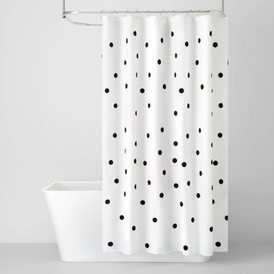 Black Dot Textured Shower Curtain - Pillowfort™ | Target