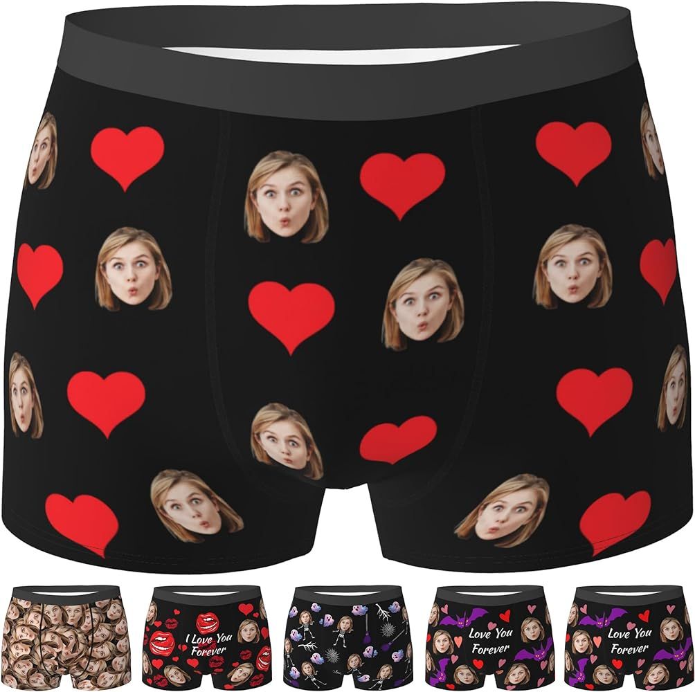 Custom Boxers with Face for Men Boyfriend Husband Personalized Funny Underwear for Birthday Ideas... | Amazon (US)