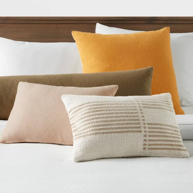 Oblong Boucle Color Blocked Decorative Throw Pillow - Threshold™ | Target