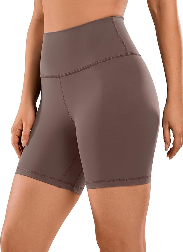 CRZ YOGA Women's Naked Feeling Biker Shorts - 6 Inches High Waist Yoga Workout Running Gym Spande... | Amazon (US)