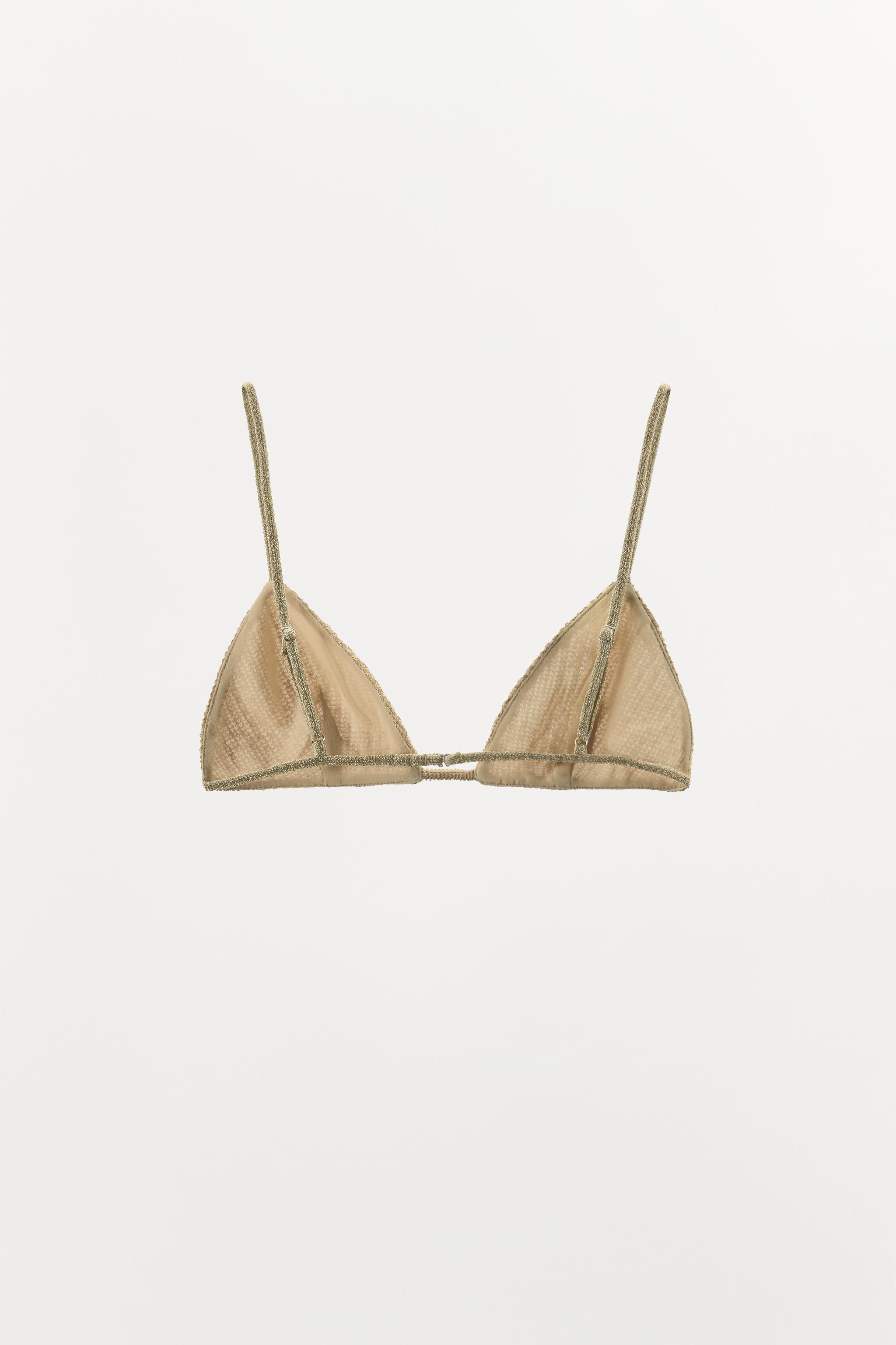 METALLIC THREAD SEQUIN TRIANGLE BRALETTE | Zara US
